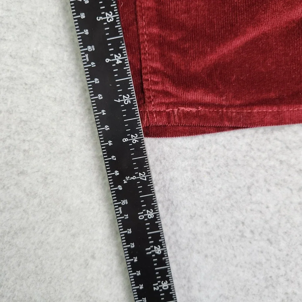 Levi's 724 Pants Womens 28 Red‎ Stretch Corduroy High Rise Straight Cropped
